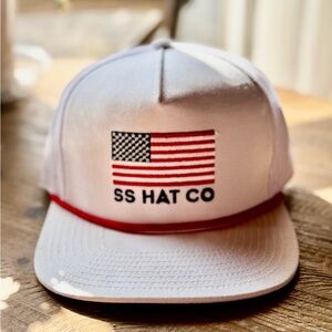 White and Red Men's Cap